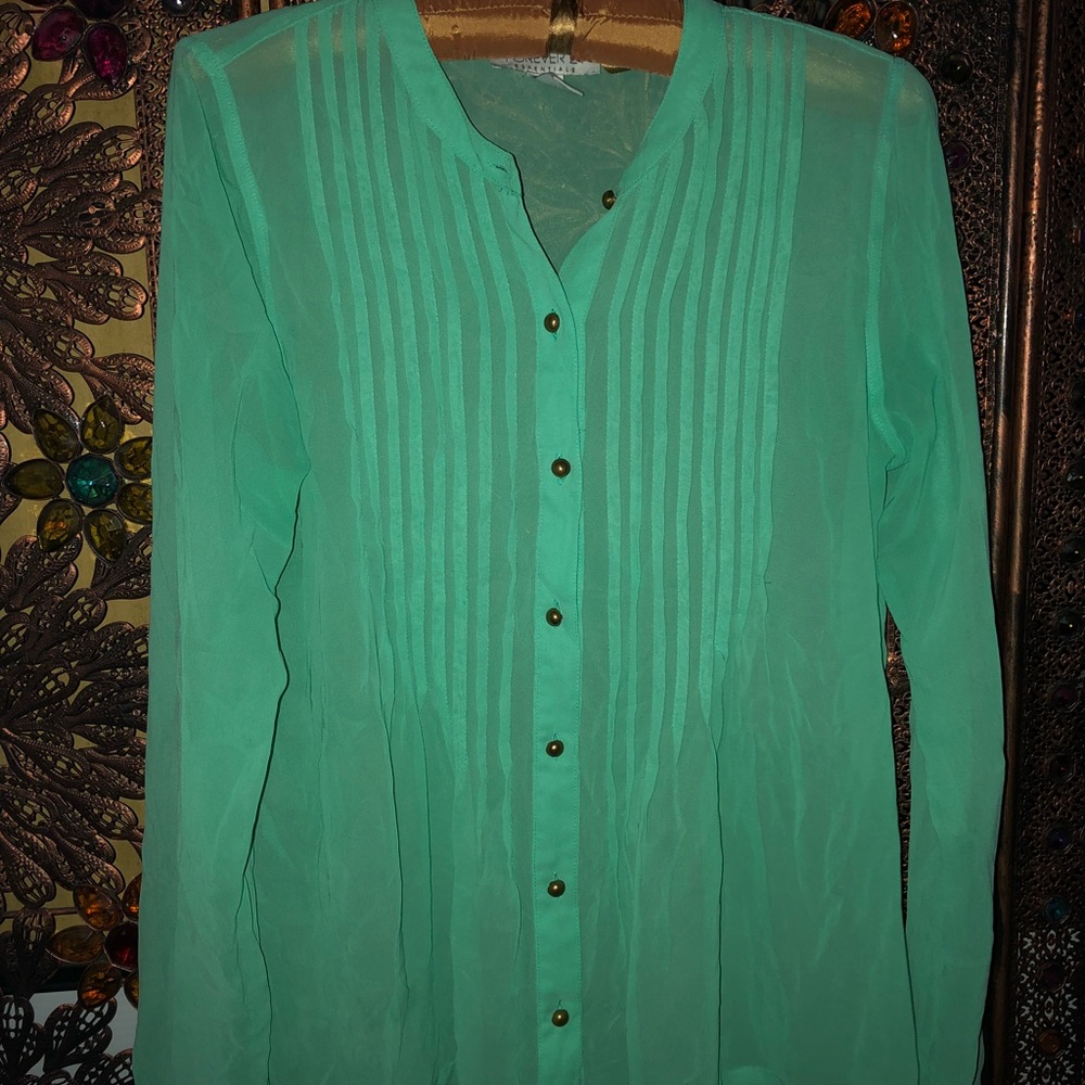 ‼️SOLD ‼️Forever 21 Sea Foam Green Blouse